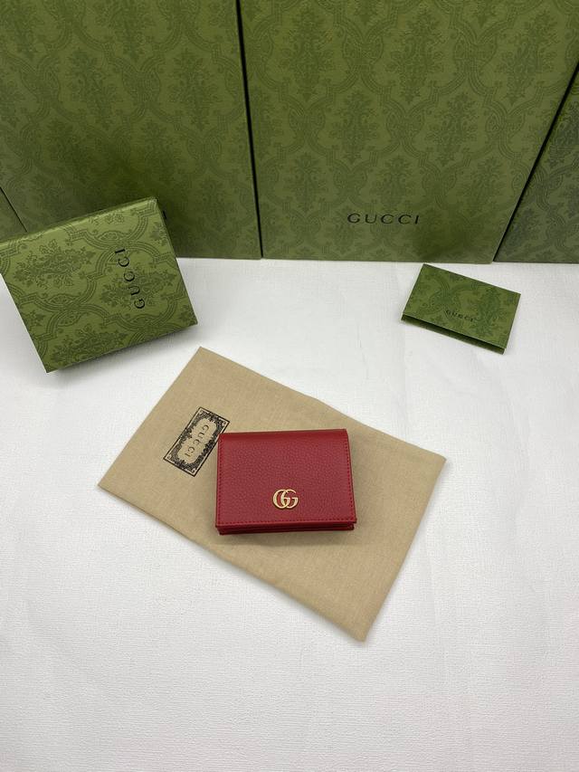 配绿盒包装 G家顶级货品 原单品质 实物实拍 双g小钱包 卡包 复古金色金属配件 款号456126 红色 黑色 灰色配浅粉色 浅粉色 尺寸:11X8X3 出货了