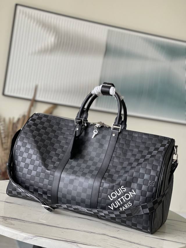 顶级原单 N40443 Keepall Bandouli re 50 旅行袋本款 Keepall Bandouli re 旅行袋于细腻牛皮表面压印经典 Mono