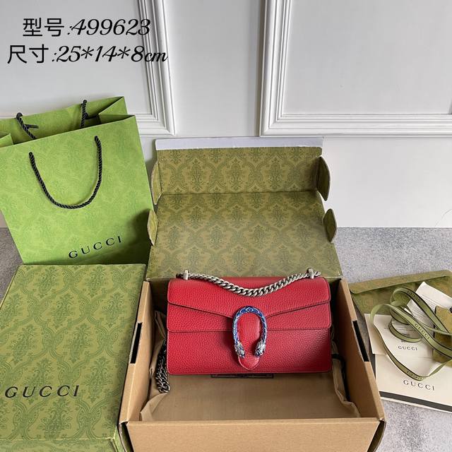 正品级 Gucci新款专柜品质 原单货 实物实拍 款号499623红皮 尺寸25X14X8