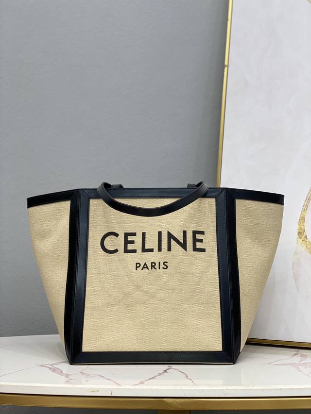 Celine赛琳 新品帆布cabas手袋 新型印花织物牛皮拼接 肩背款 大容易收纳 妥妥日常上班族 型号 Cl197532 尺寸: 27*31*25Cm
