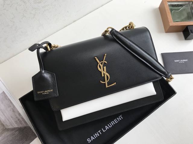 手搓纹 Y家 经典爆款 Saint Laurent 链条风琴包 442906 明星同款走秀款 顶级进口原单牛皮手搓纹高级定制正品对版真空电镀五金 皮质 金属等做