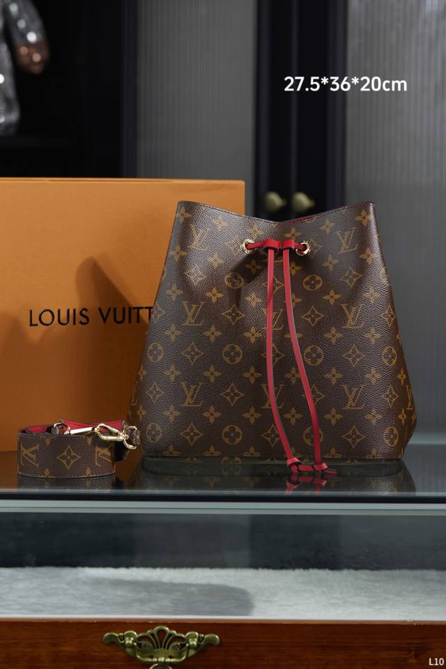 顶级版本 配专柜原版折叠礼盒 Lv 路易威登 Louis Vuitton Noe 手袋 水桶包 香槟桶 抽绳水桶 尺寸 2 *36*20Cm