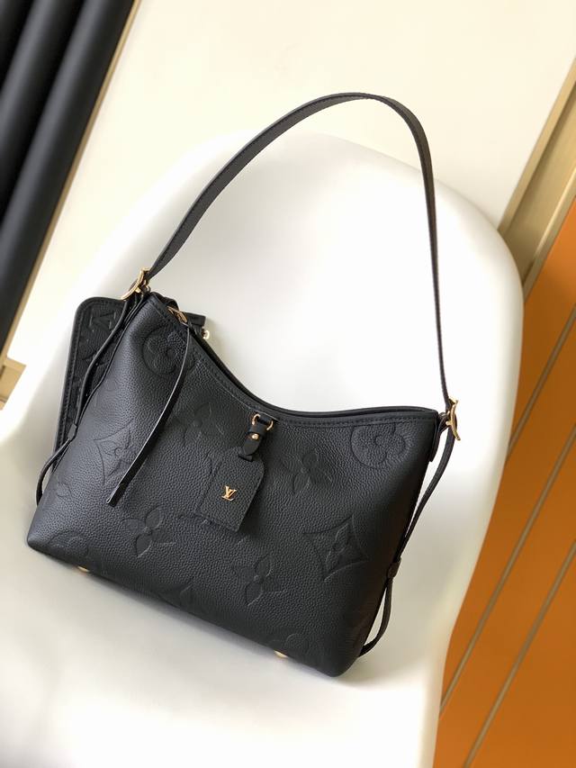 顶级原单米m46288黑 M46293米白m46277杏色 M 46298粉色carryall 小号手袋取材 Mono Gram Empreinte 压纹皮革