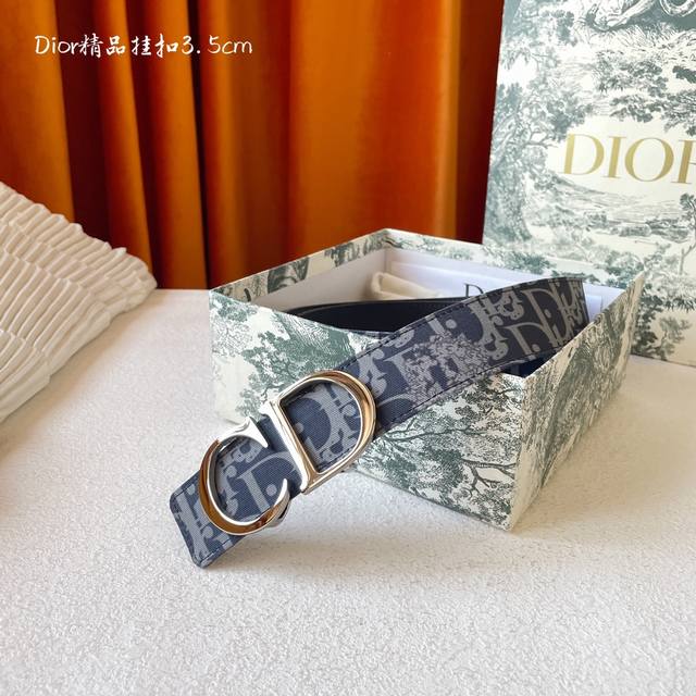 Dior -意大利进口头层印花帆布配头层皮底 搭配真空电镀亮面纯铜扣 官网新款 专柜有售 市场顶级品质 支持验货 配送全套专柜包装 宽度 3.5Cm