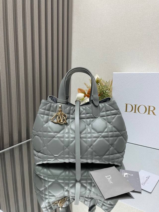 Dior Toujours 手袋 灰色中号 这款dior Toujours 手袋于二零二三春夏系列发布秀精彩亮相,休闲实用的设计别具一格.采用灰色牛皮革精心制作