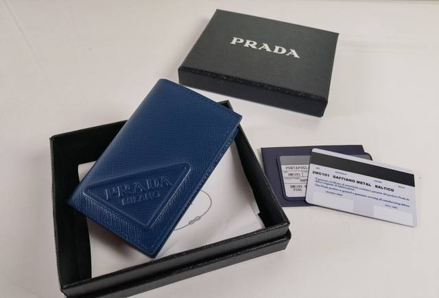 P家十字纹男女通用卡夹 蓝色大压唛 型号2Mc101 尺寸11 7Cm 原单品质