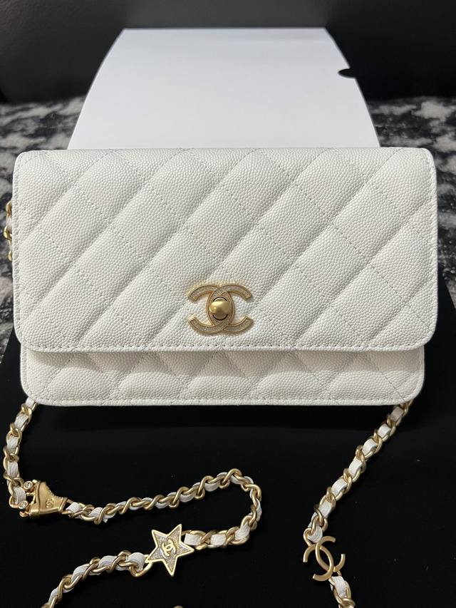 Chanel香奈儿包包 2024早春系列新品 很特别的荔枝纹牛皮woc 尺寸 19